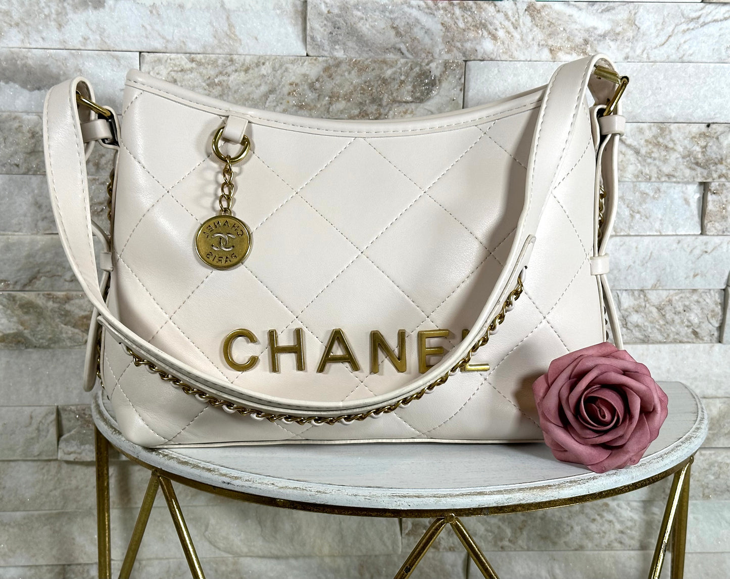 Mirror Bags- White Pra Hobo Bag