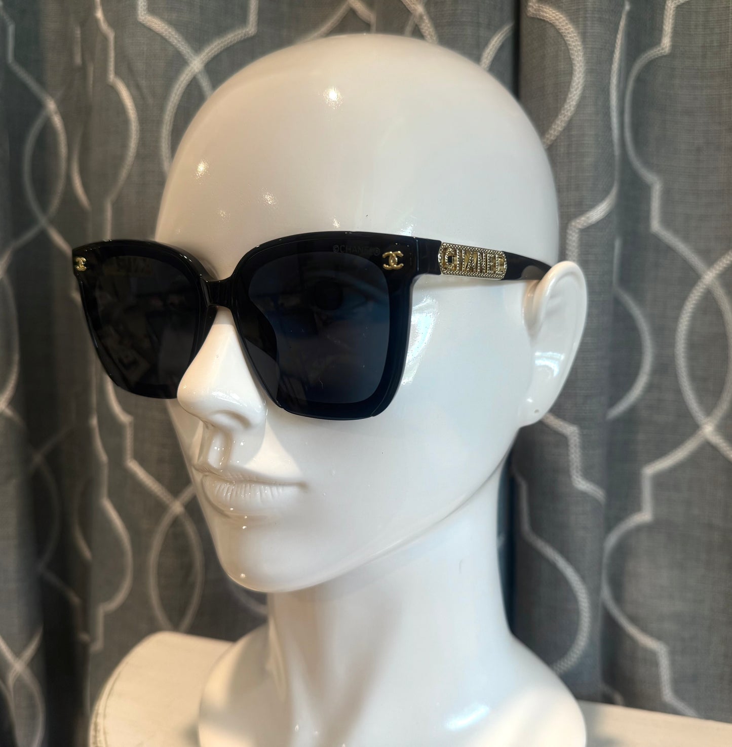 Luxury Sunglasses- CC Black and Gold
