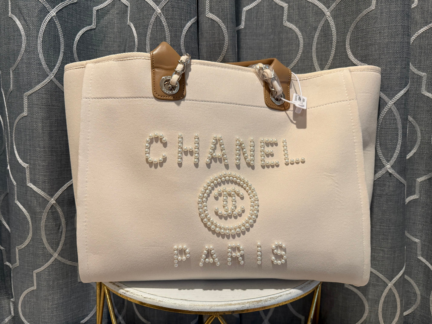 Mirror Bags- CC Cream and Pearl Tote