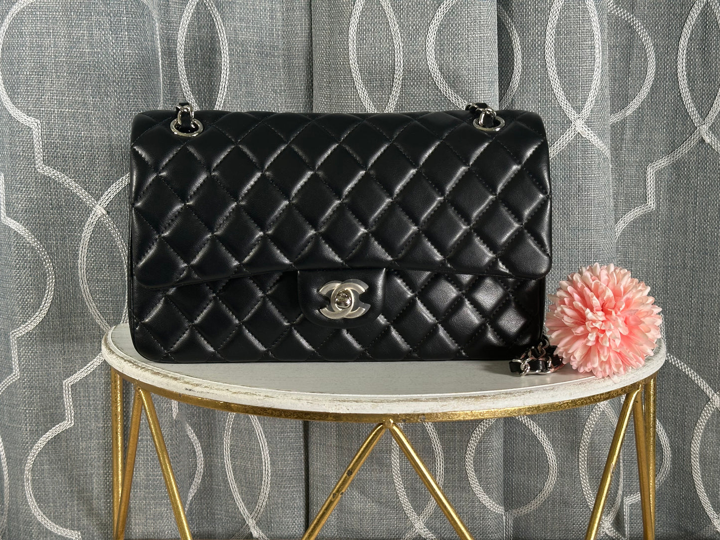 Mirror Bags- CC Classic Black Quilt Bag- Silver Hardware