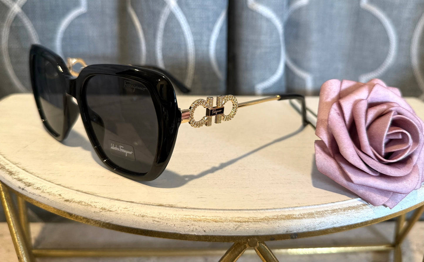 Luxury Sunglasses- Box 7- Ferra Black and Gold