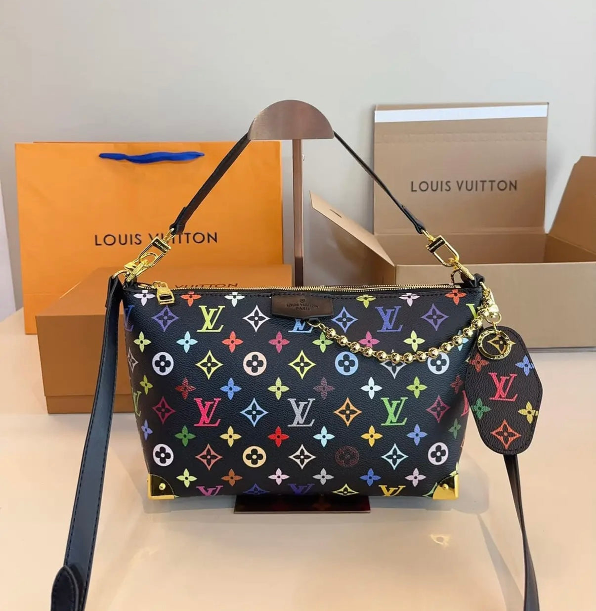 Mirror Bags- Lulu Multi-Color Black Hobo