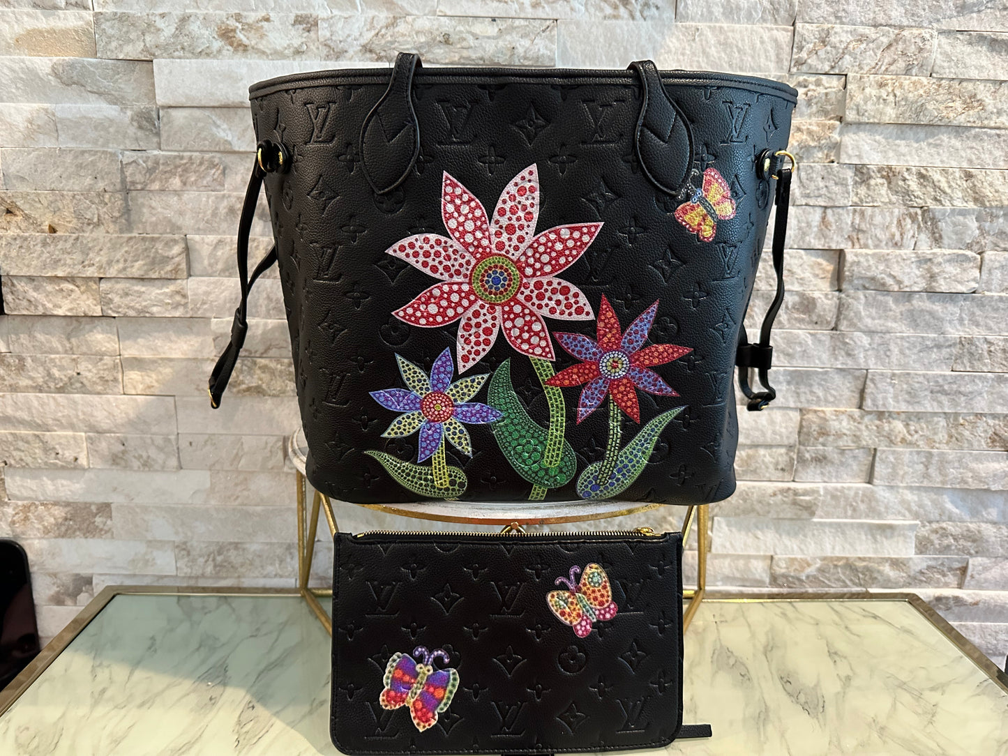 Mirror Floral Black Embossed Lulu Toe