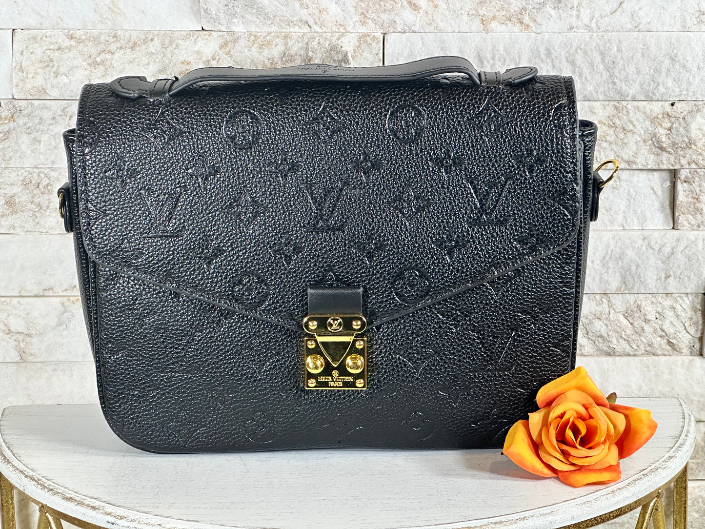 Fall New Arrivals- Mirror Set- Black Embossed Lulu Set