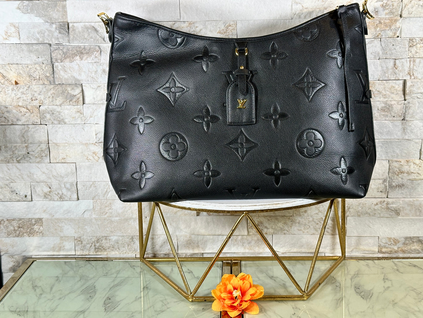 Fall New Arrivals- Mirror Bags- Large Black Monogram Lulu Handbag