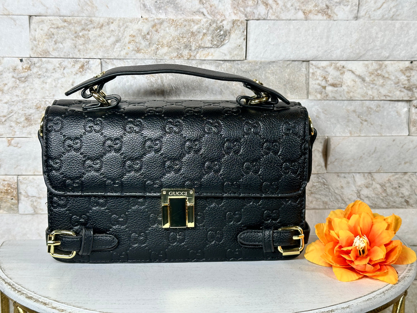 Mirror Bags- Black GG Satchel Bag