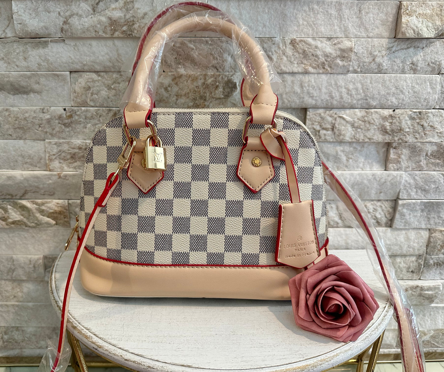 Mirror Beige Checkered Lulu Alma