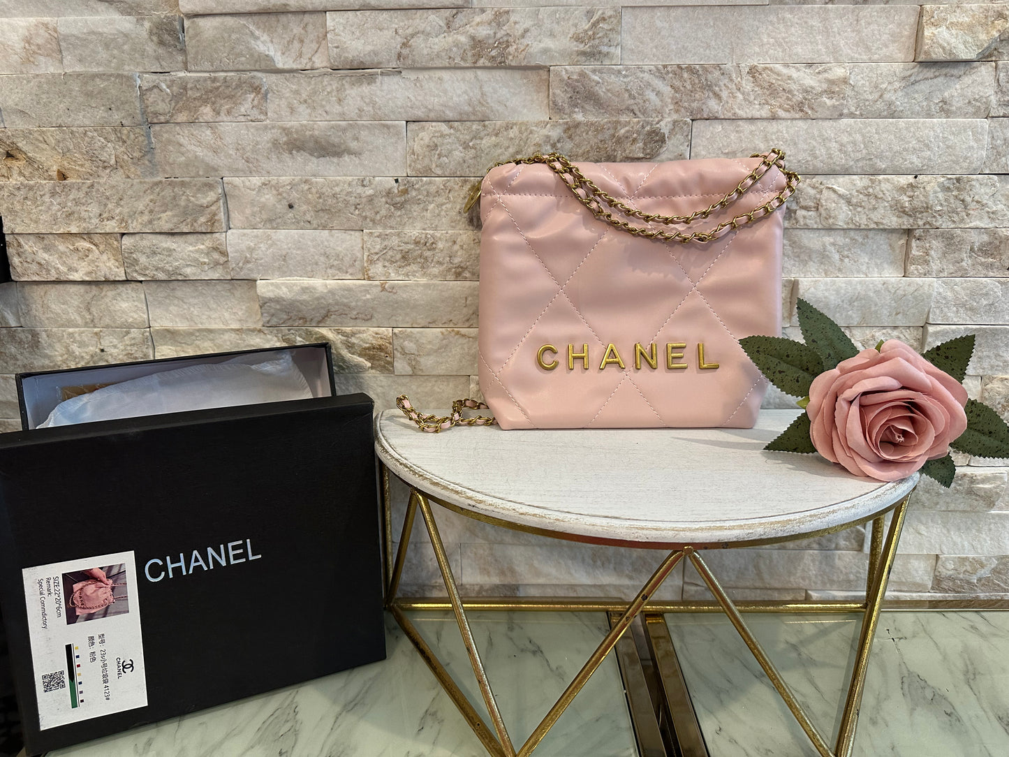 Mirror Small Pink Trash Bag- with box