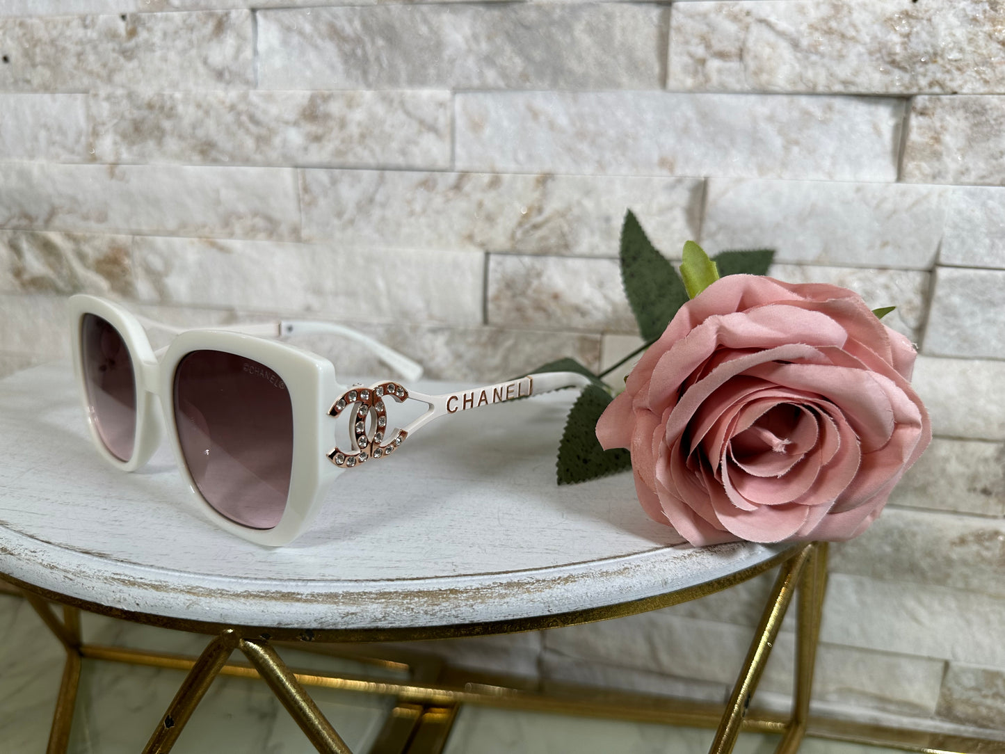 Sunglasses- CC White Sparkle