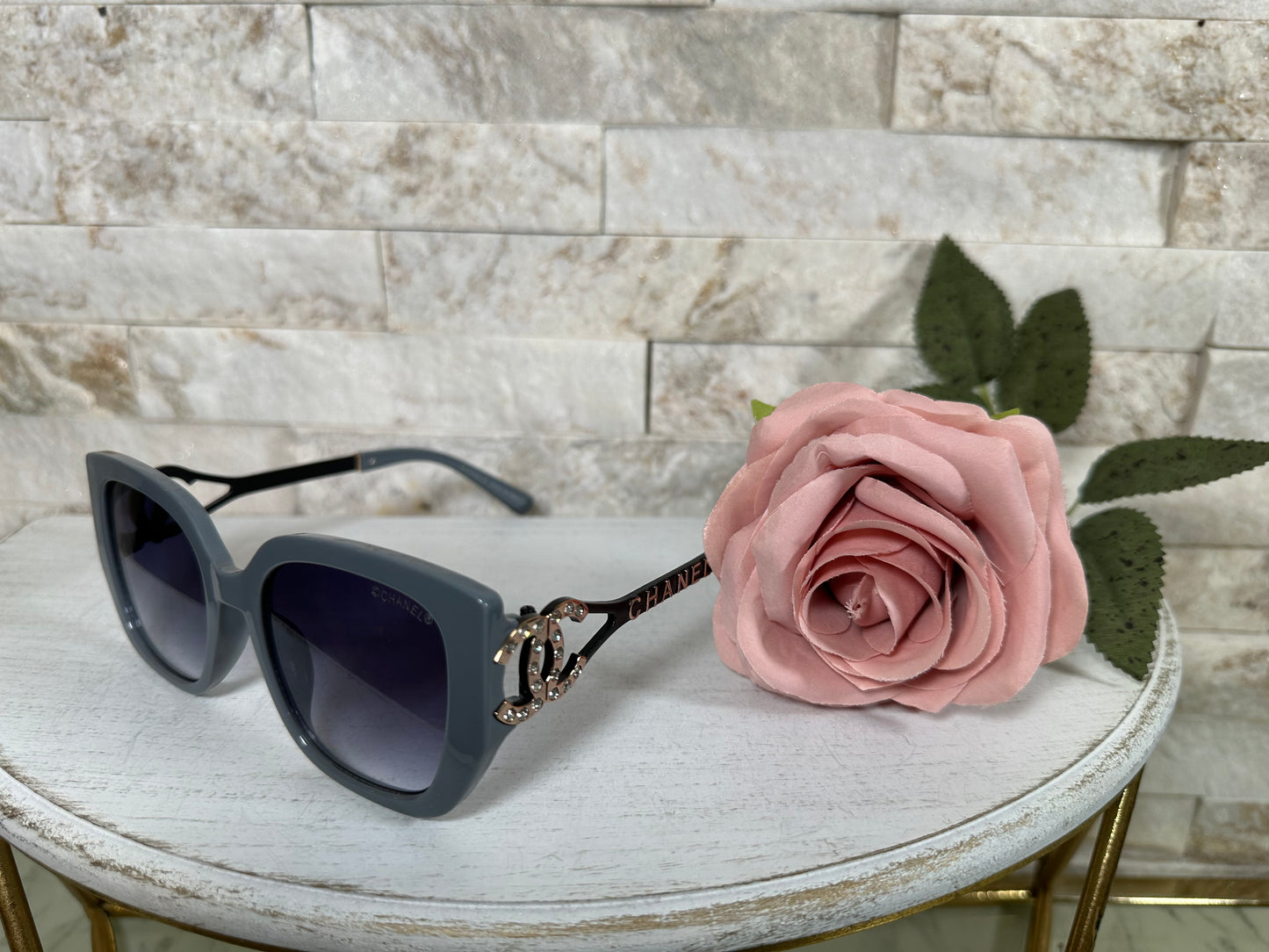 Sunglasses- CC Dusty Blue Sparkle