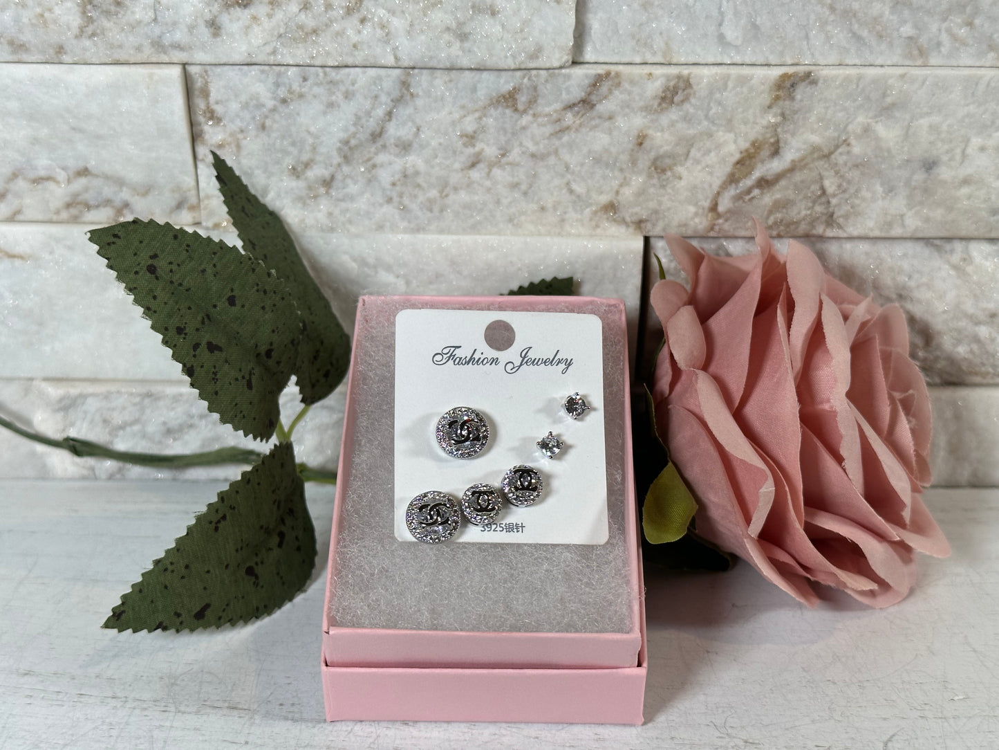 Earrings- CC Silver Mini Set