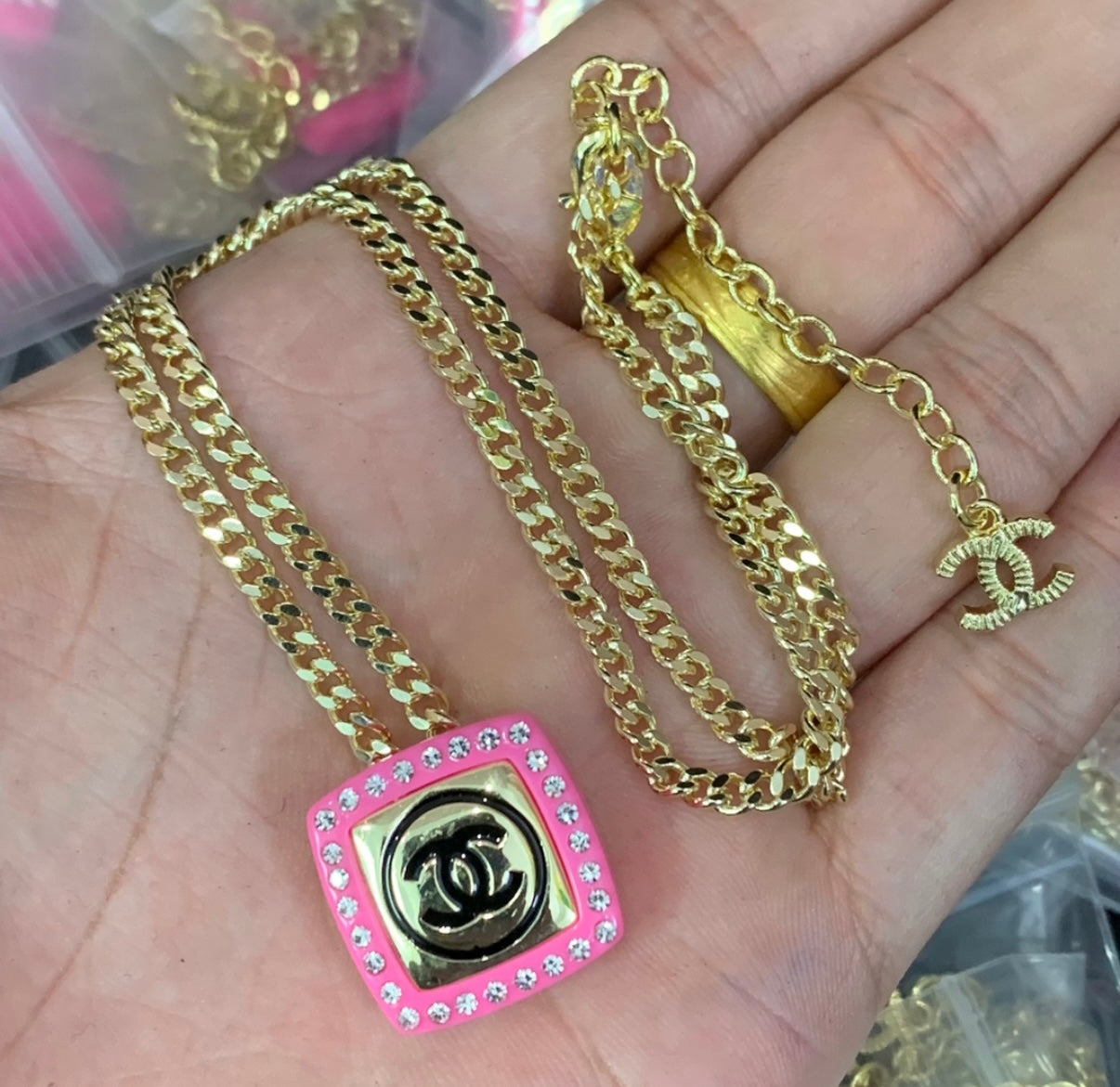 Jewelry Sets- CC Pink Square Set