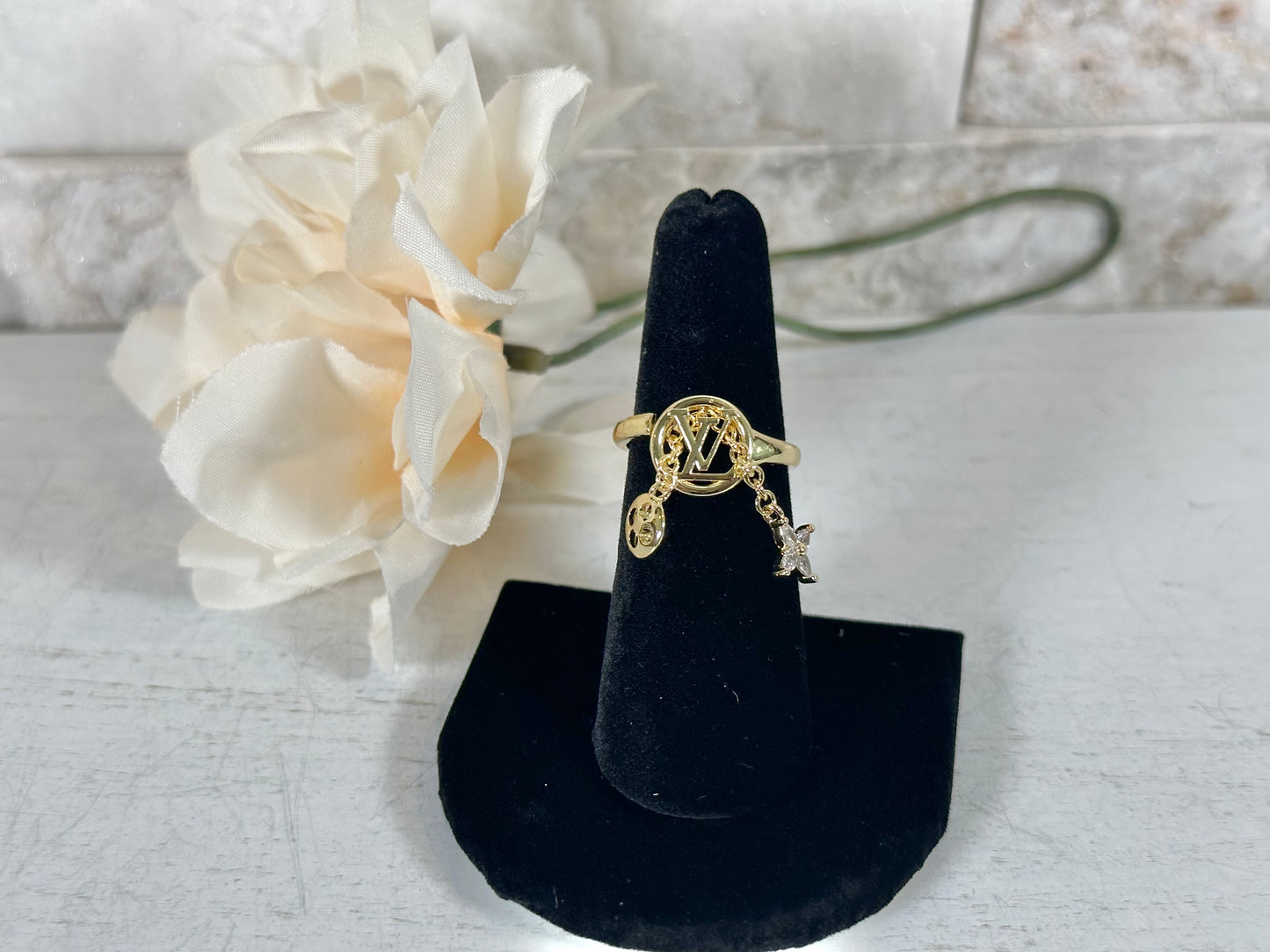 Ring- Lulu Charm Dangle- Adjustable