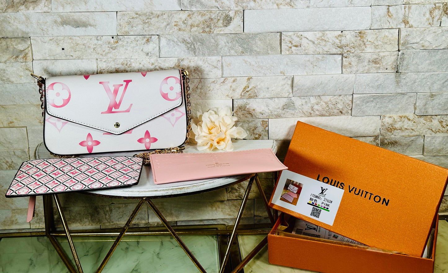 Mirror Bag- Pink Crossbody Set- with box