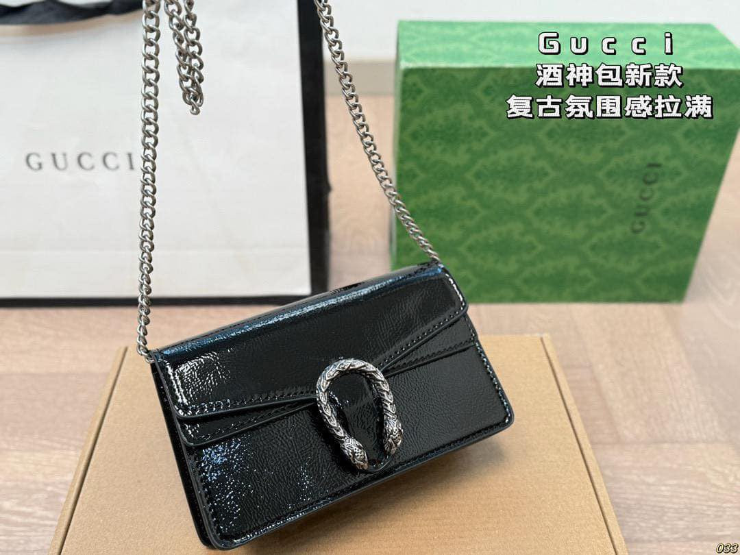 Mirror Bags- GG Mini Dionysus Bag Black