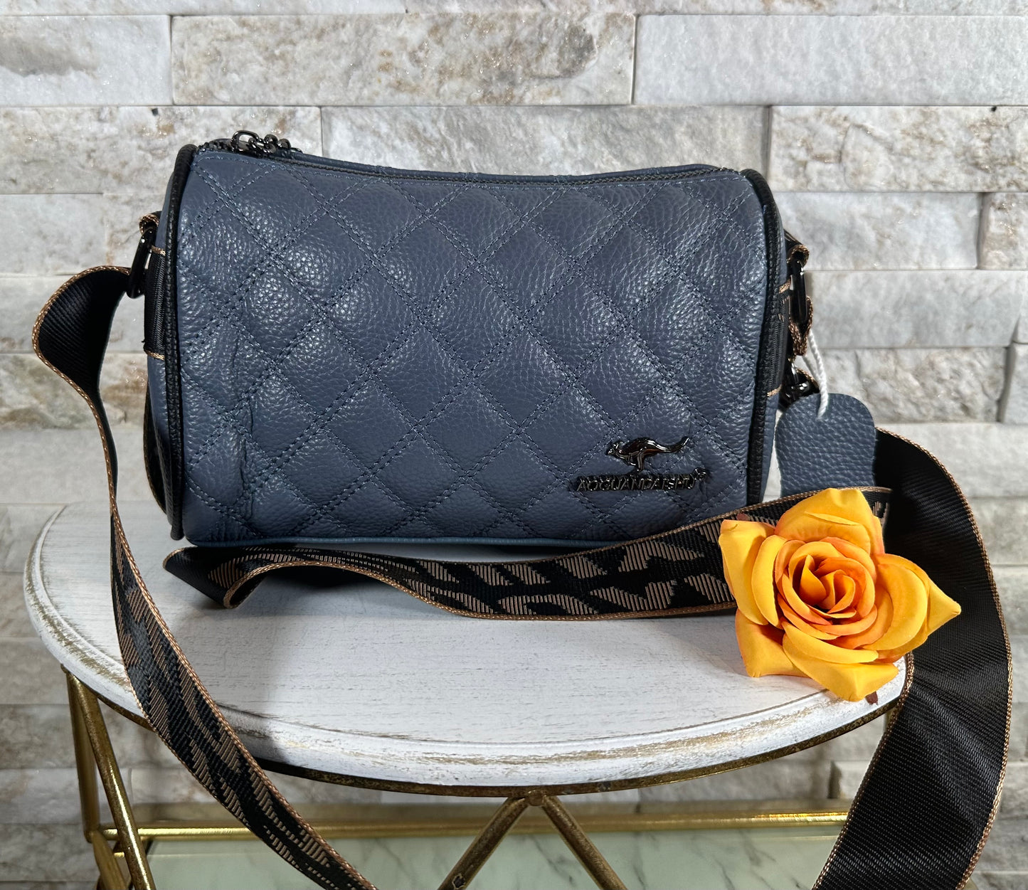 Fall 39- Dusty Blue Quilt Kangaroo Bag