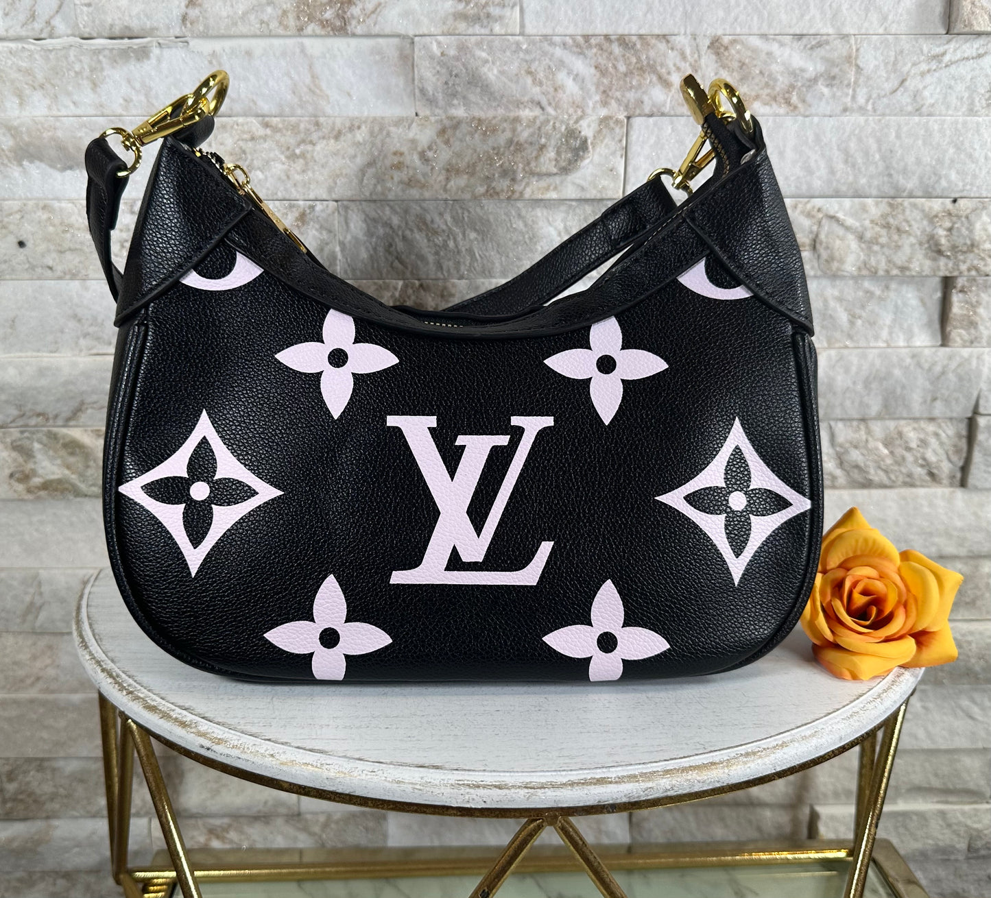 Fall Mirror- Black and Pink Lulu Hobo Bag