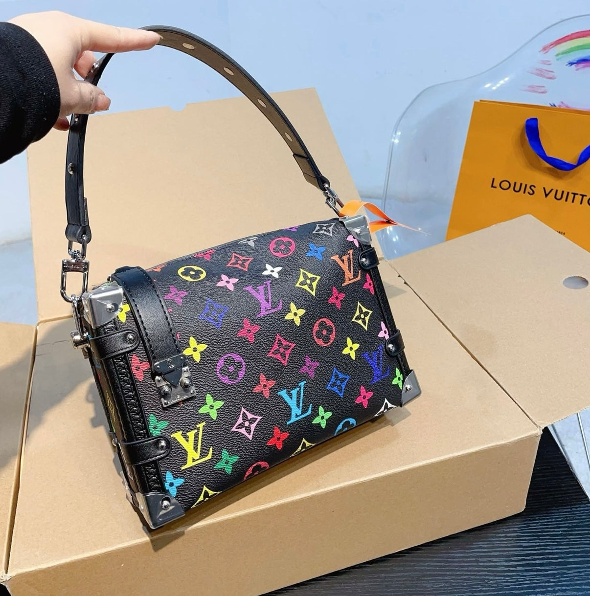 Mirror Bags- Lulu Multi-Color Black Side Trunk