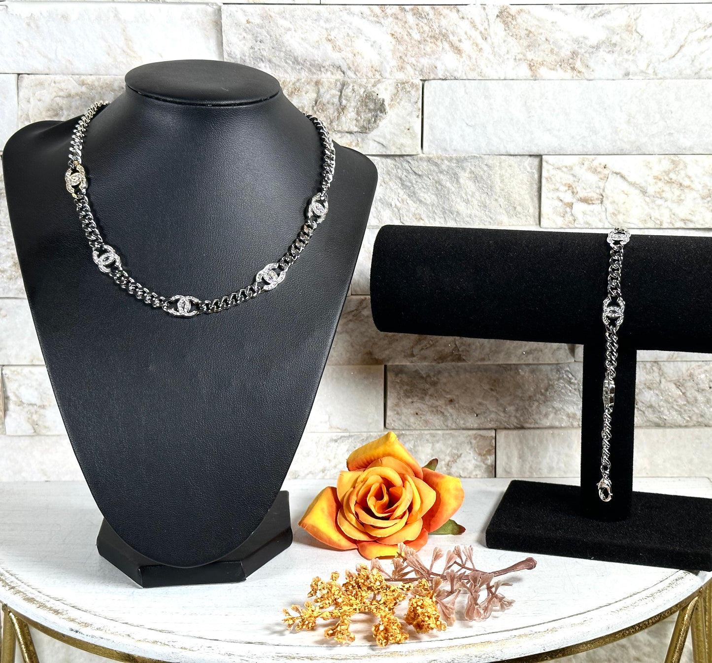 Jewelry Sets- CC Silver Chain Set