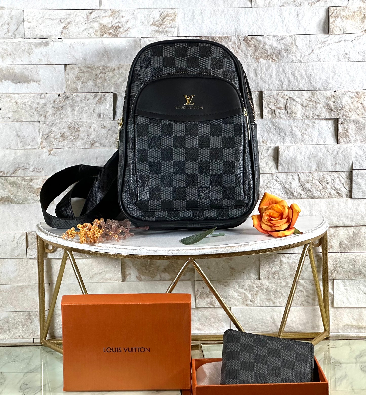 Mirror Sets- Mirror Bags- Black Lulu Sling Set