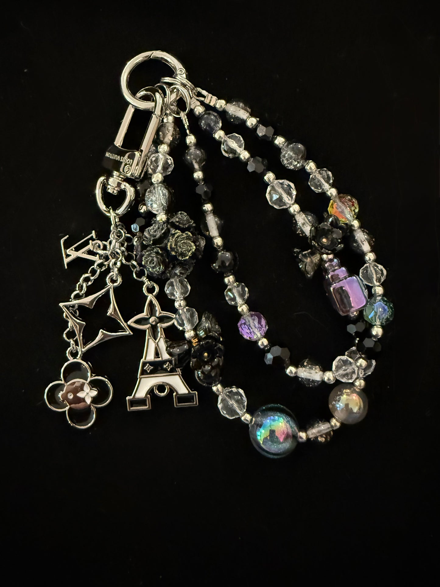 Bag Charms- Custom Mirror Versions- Lulu Silver Paris Beads