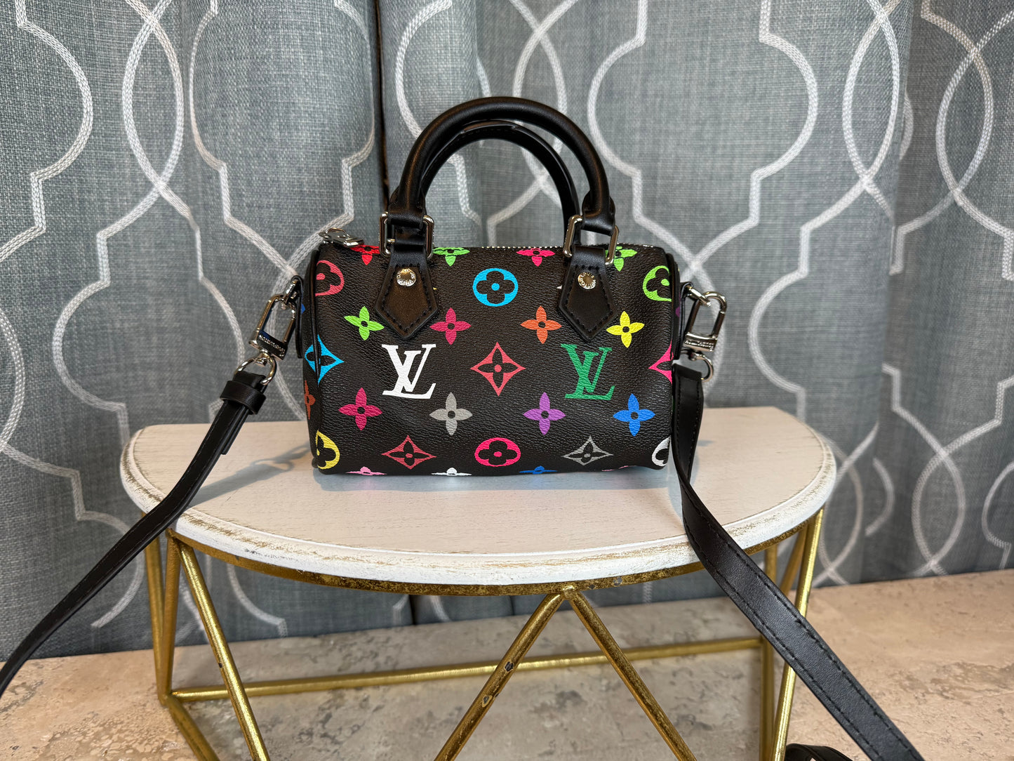 Mirror Bags- Lulu Multi-Color Nano Speedy Black