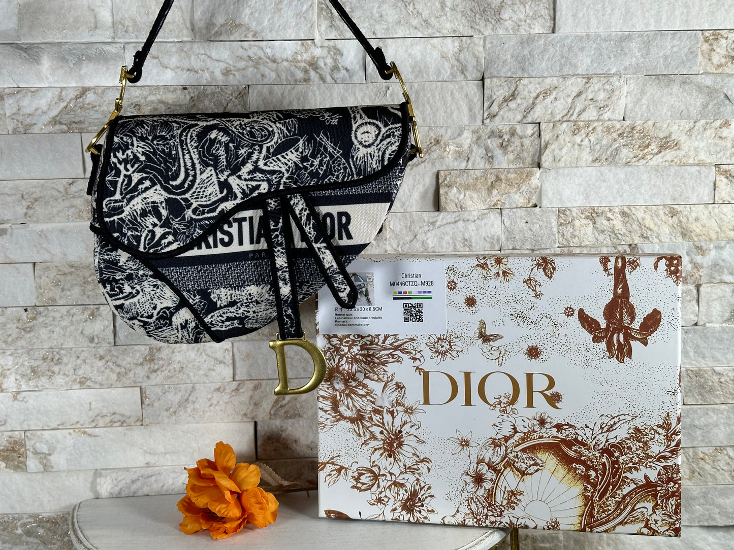 Fall New Arrivals- Mirror Bags- Black and White CD Saddle Bag