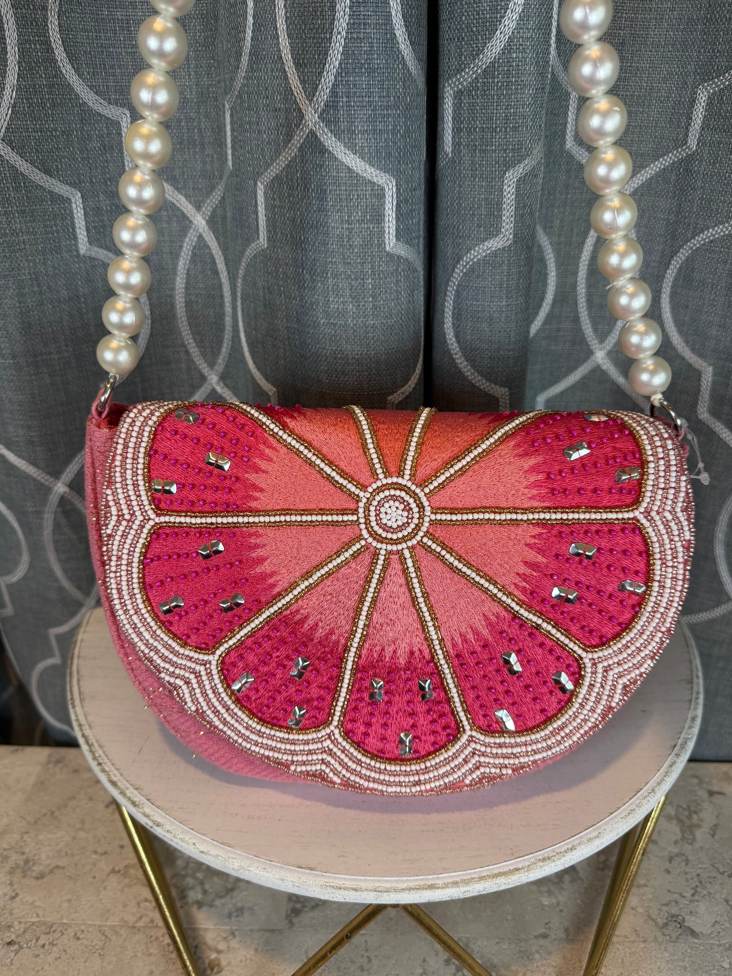 Fun Finds- Salmon Beaded Fruit Bag