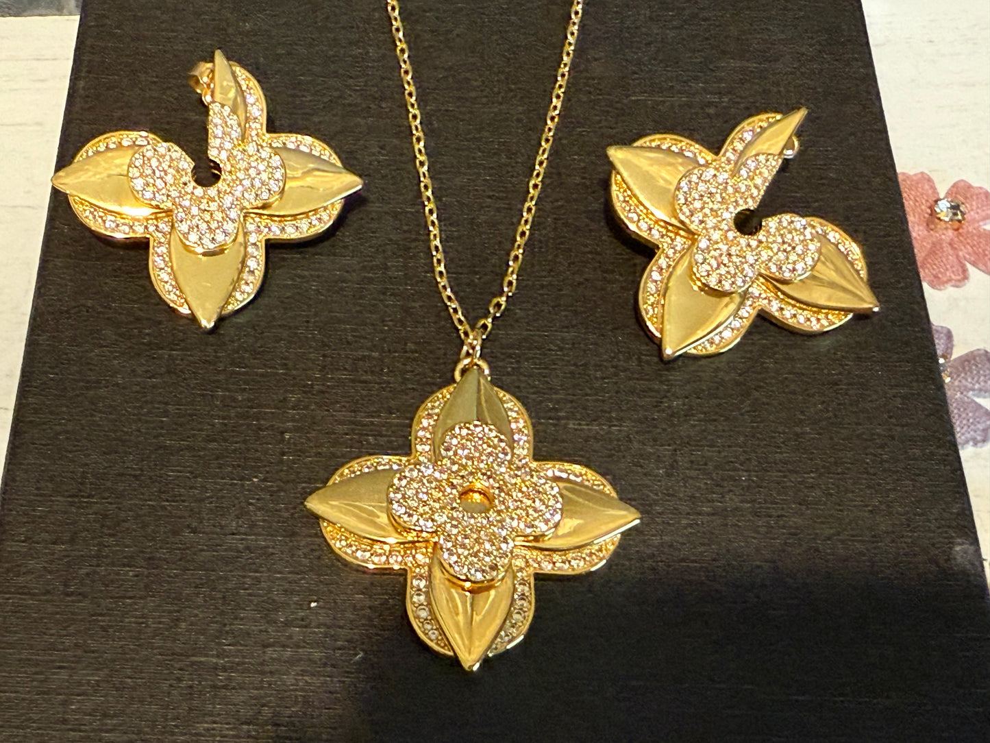 Jewelry Sets- Lulu Idylle Blossom Gold Necklace and Earring Set