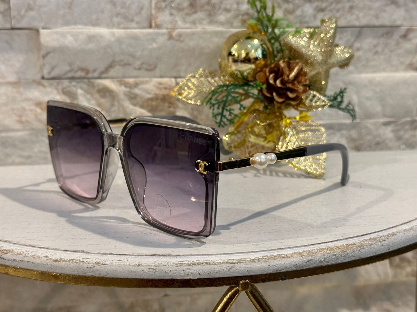 Luxury Sunglasses- Box 1- CC Greyish Blue Pearl