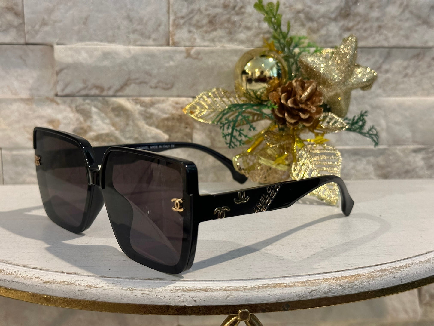 Luxury Sunglasses- Box 1- CC Black and Gold 1