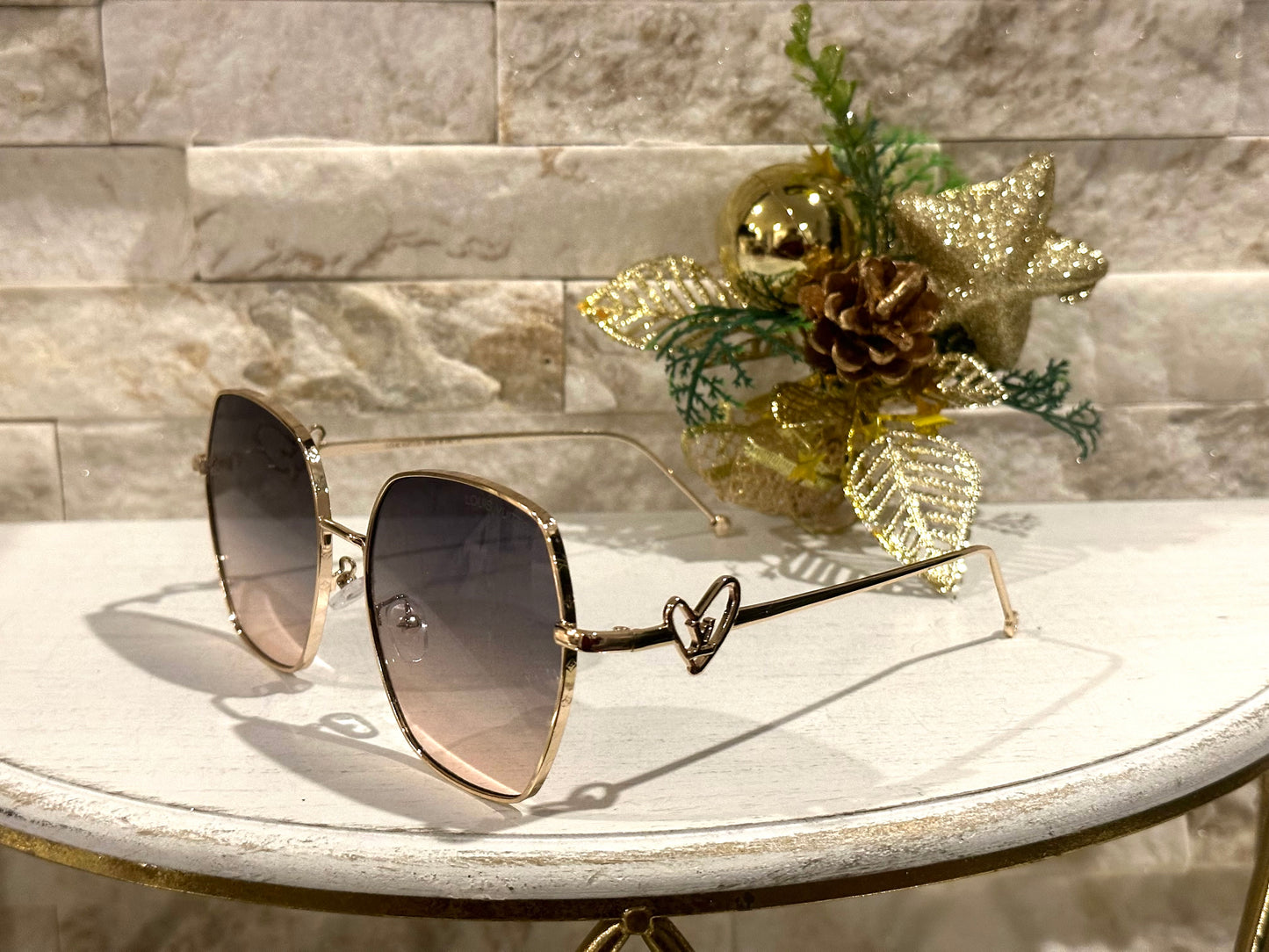Luxury Sunglasses- Box 3-Lulu Black/Brown Ombre Heart