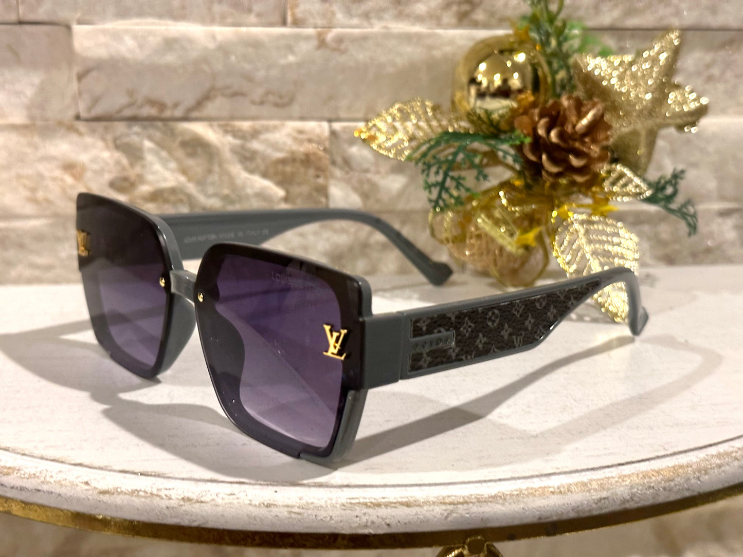 Luxury Sunglasses- Box 3- Lulu Dusty Blue Black Monogram