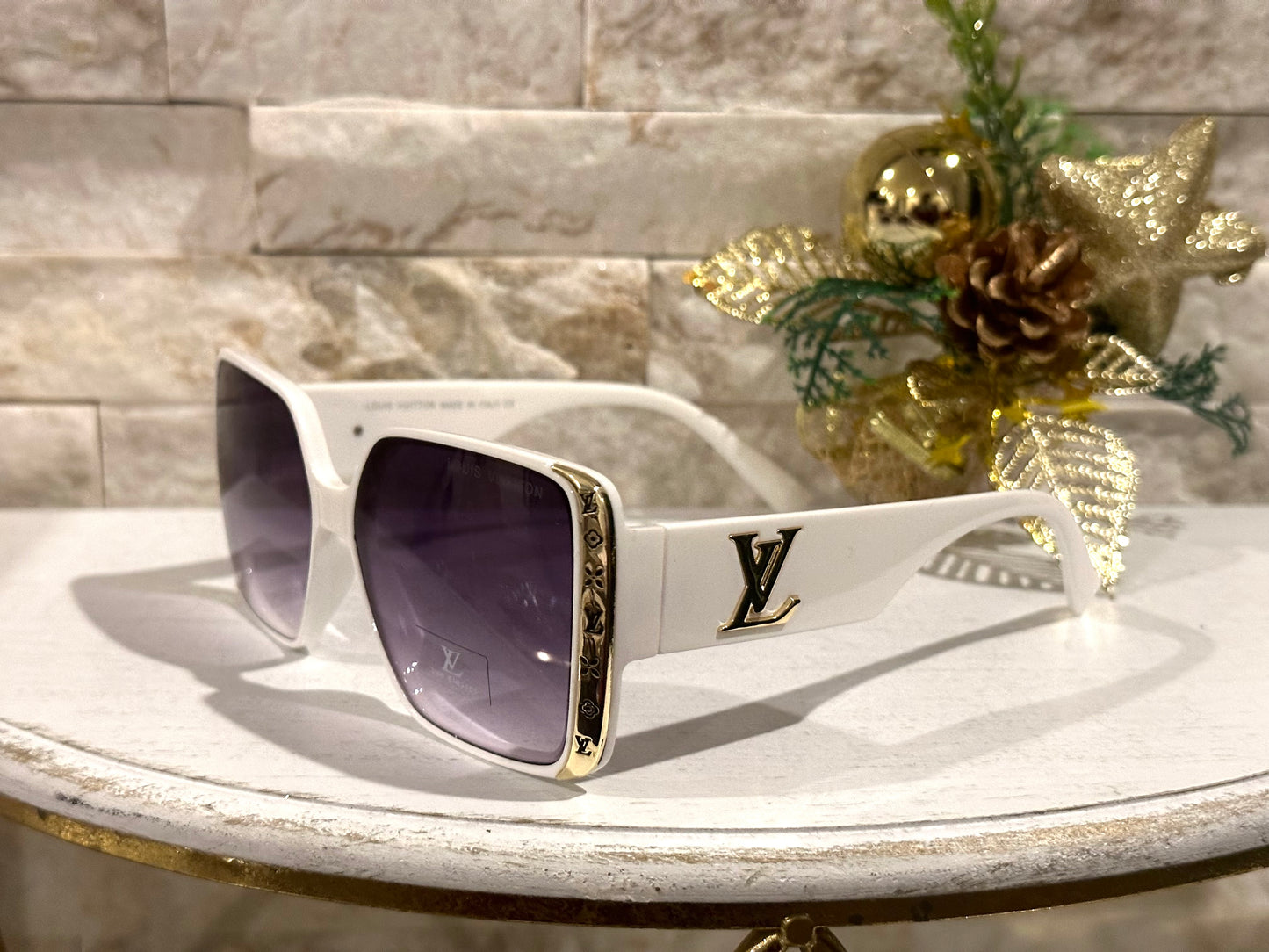 Luxury Sunglasses- Box 3- Lulu White and Gold