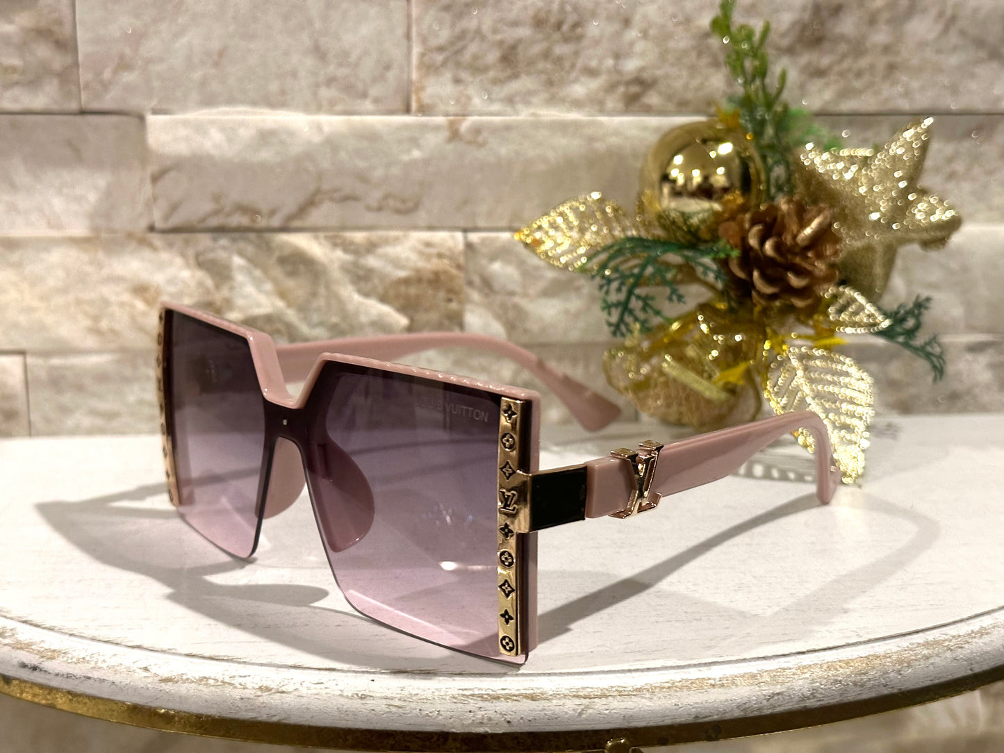 Luxury Sunglasses- Box 3- Lulu Pink and Gold Square