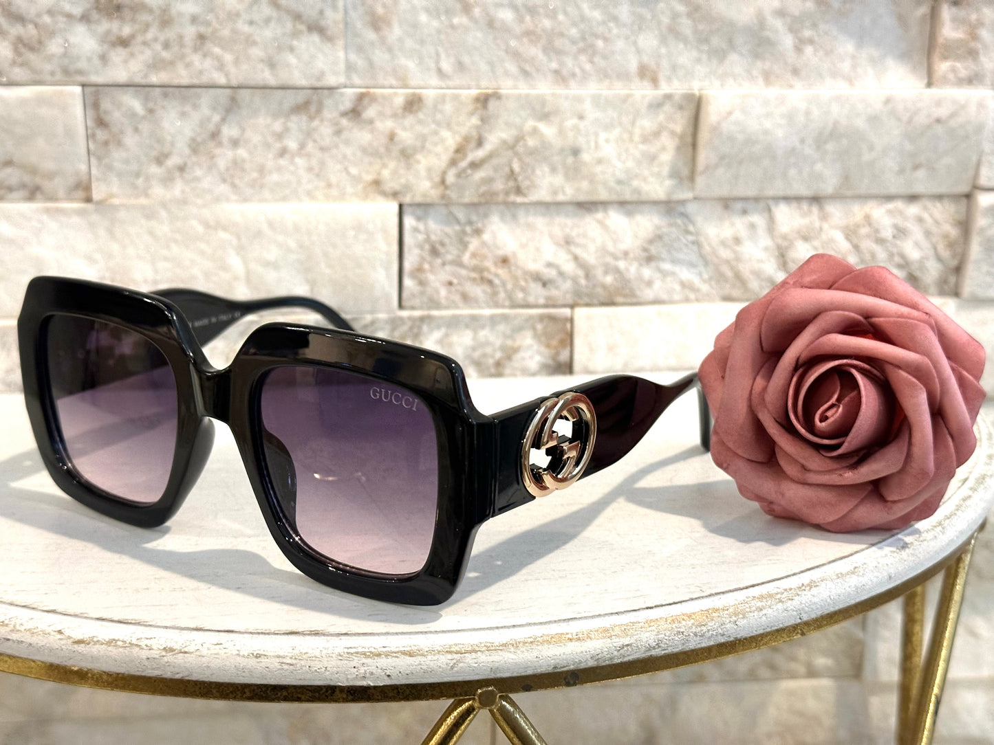 Luxury Sunglasses- Box 4- GG Black and Gold 1