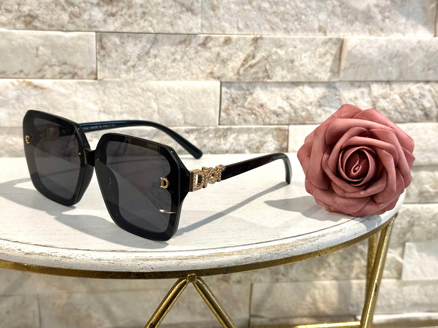 Luxury Sunglasses- Box 5- CD Black and Gold Studded