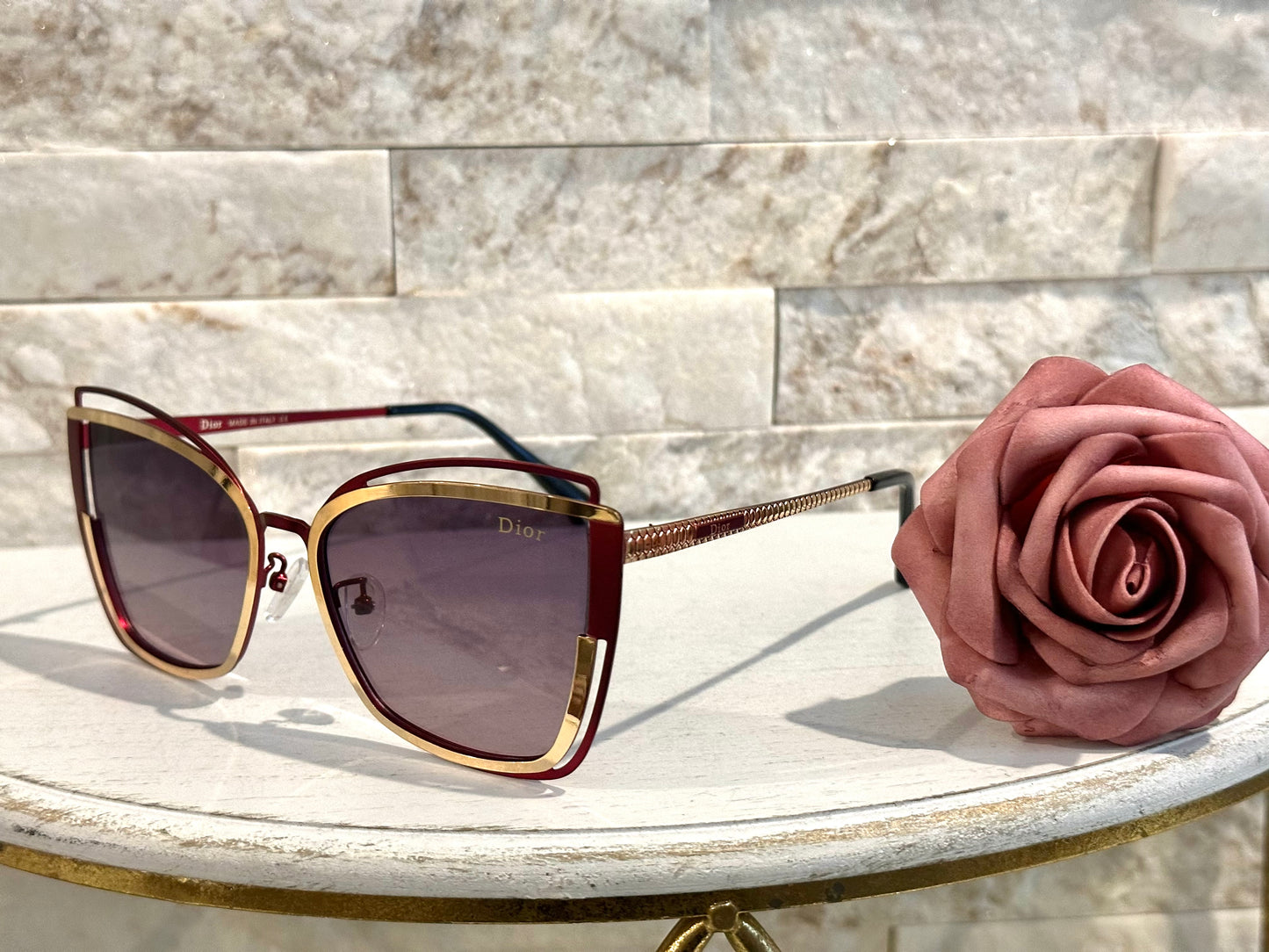 Luxury Sunglasses- Box 5- CD Purple and Gold Cat Eye