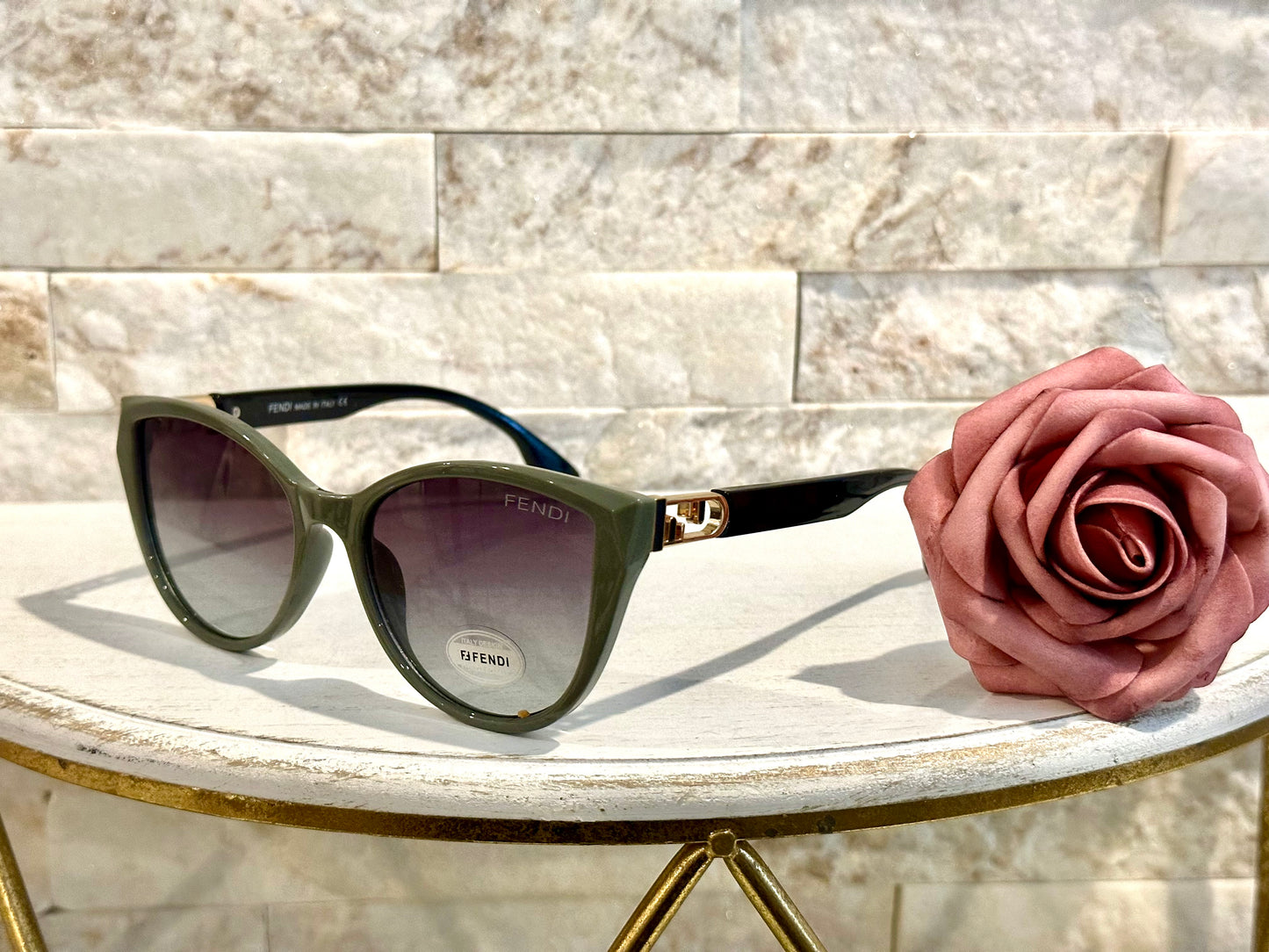 Luxury Sunglasses- Box 6- Fen Olive Cat Eye