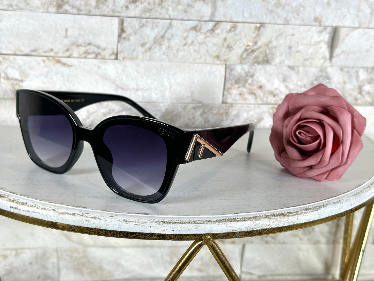 Luxury Sunglasses- Box 6- Fen Black and Gold F