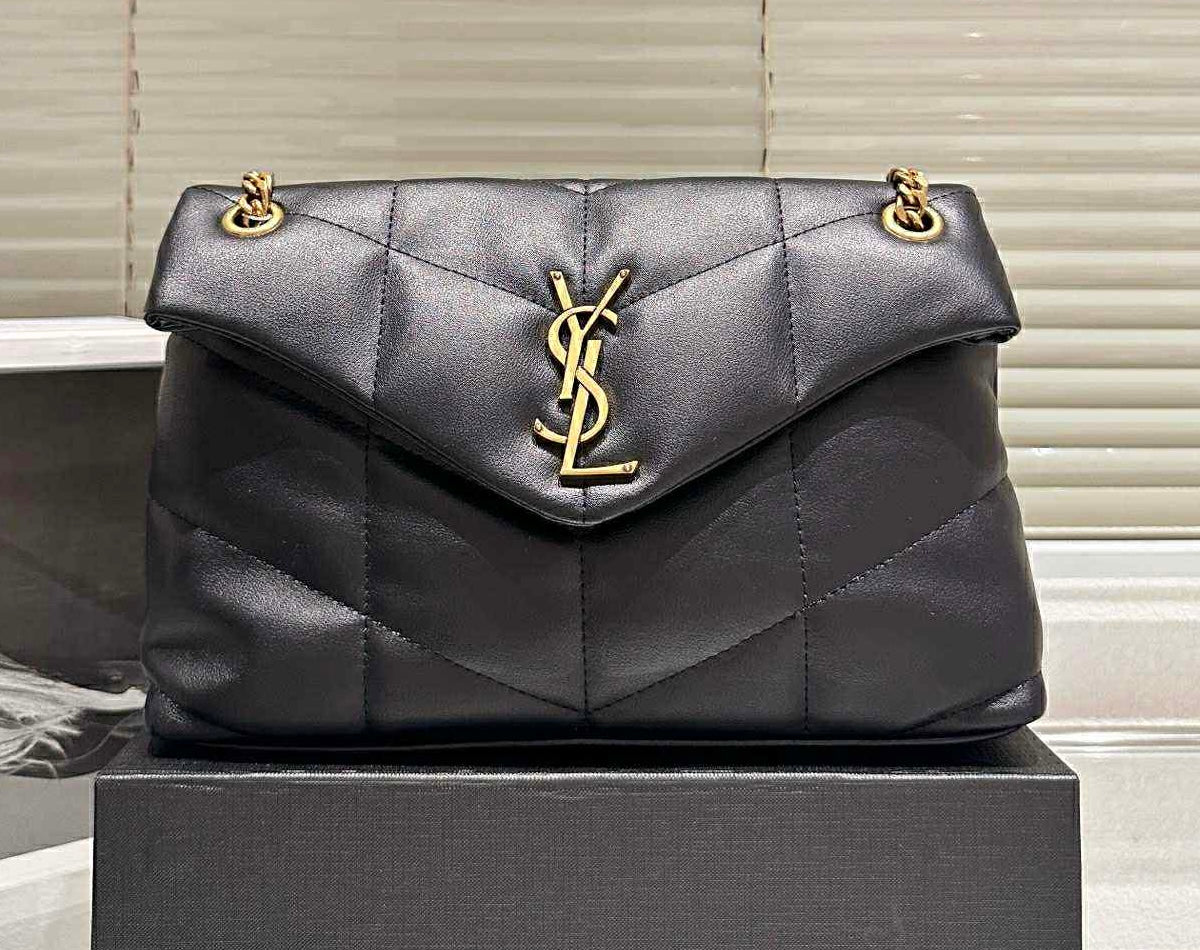 Mirror Bags- YS Toy Puffer Bag- Black and Gold