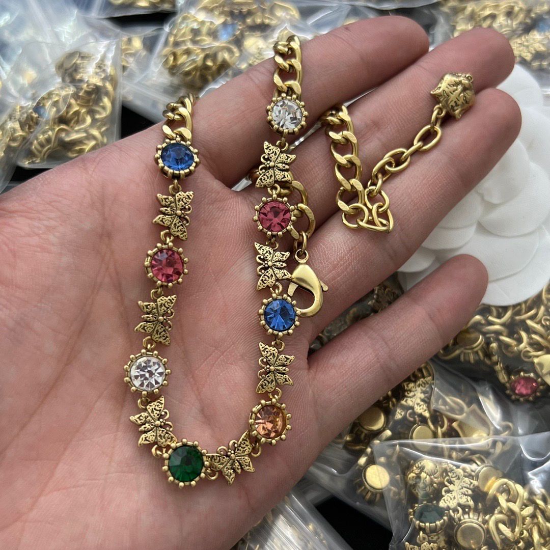 Jewelry Set- CD Multi-Color Butterfly Necklace and Earringd