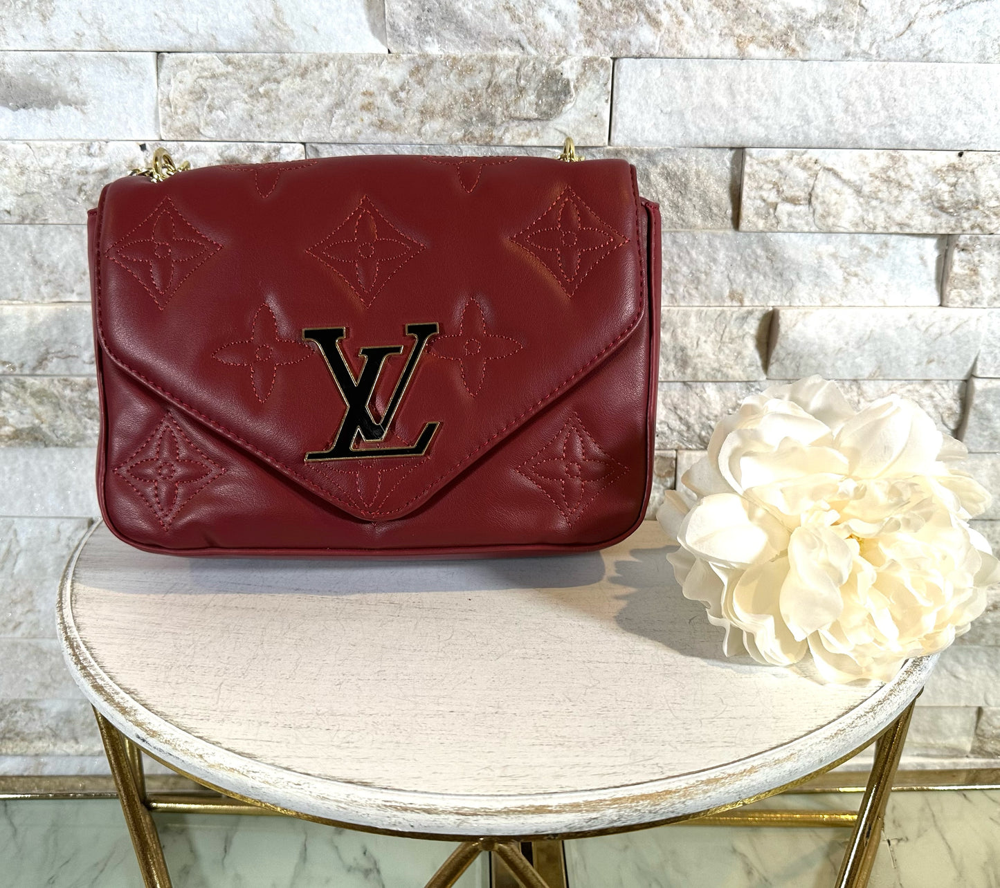 Mirror Bags- Red Embossed Lulu Bag