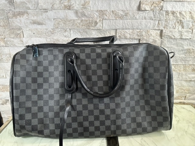 Large Capacity Black Checked Lulu Duffle