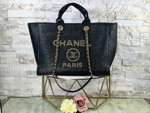 Black Woven CC Tote