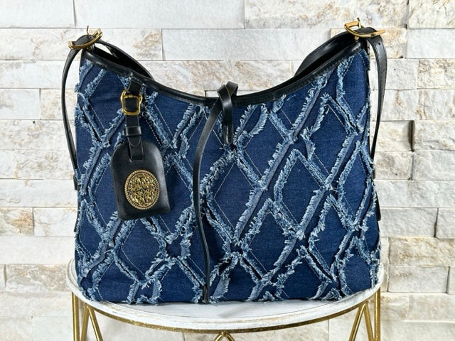 Blue Distress Denim Bag