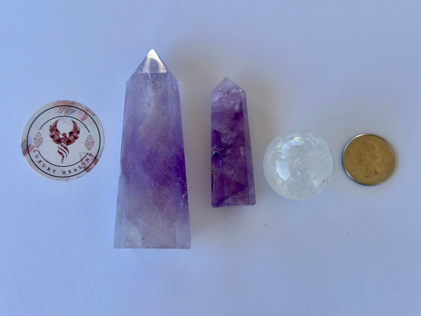 Amethyst and Clear Quartz Set