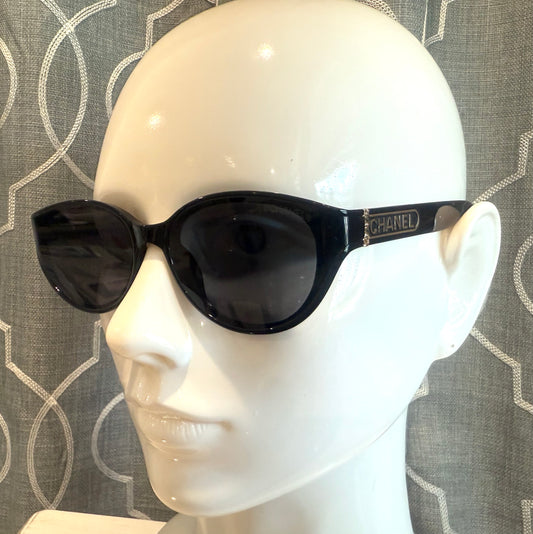 Luxury Sunglasses- CC Black and Gold 2