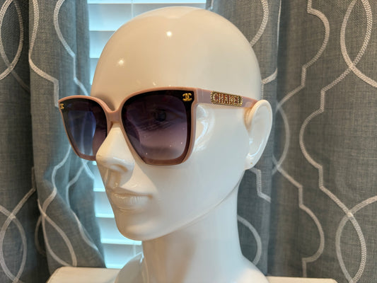 Luxury Sunglasses- CC Pink and Gold