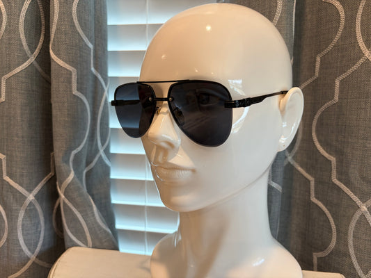Luxury Sunglasses- Men’s/Unisex- Lulu Black on Black Mono Aviators